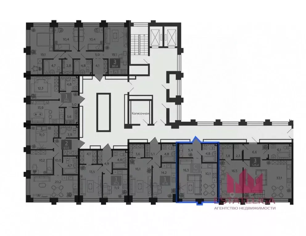 Студия Москва наб. Марка Шагала, 13 (36.6 м) - Фото 2