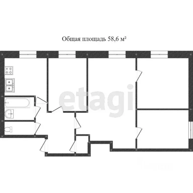 4-к кв. Калужская область, Малоярославецкий район, Воробьево с/пос, с. ... - Фото 2