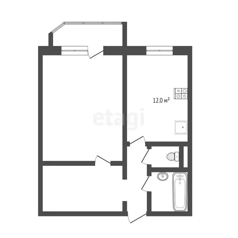 1-комнатная квартира: Тюмень, улица Пермякова, 78к1 (45 м) - Фото 0