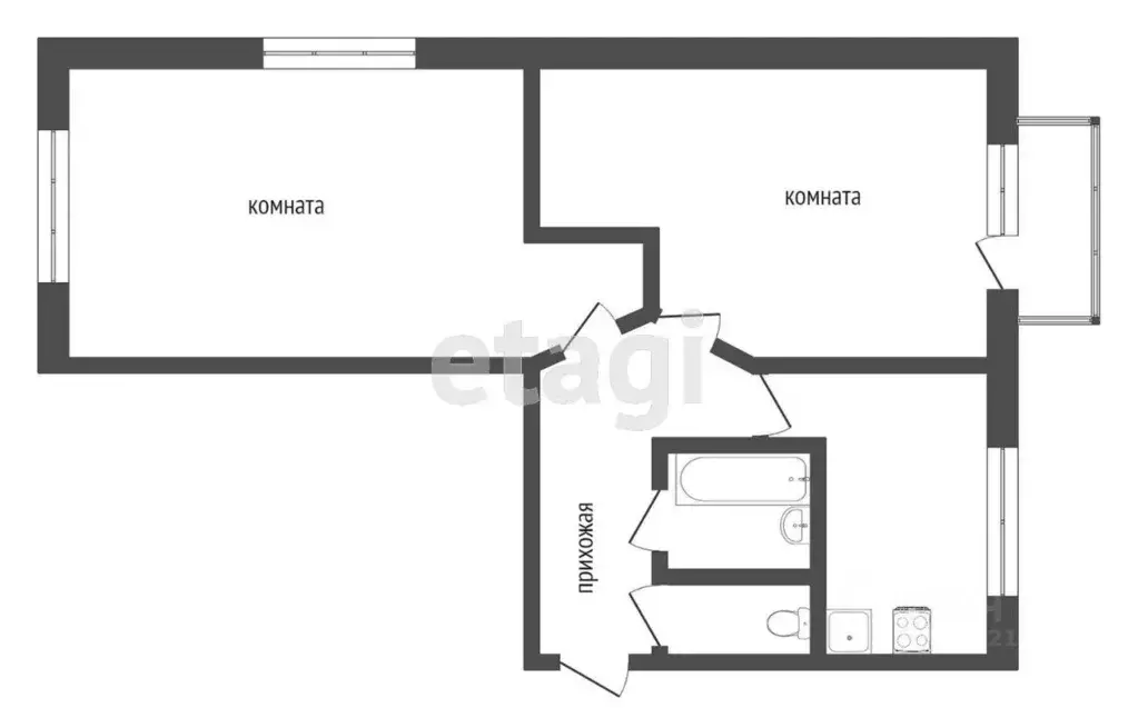 2-к кв. Костромская область, Кострома Никитская ул., 82 (54.0 м) - Фото 1