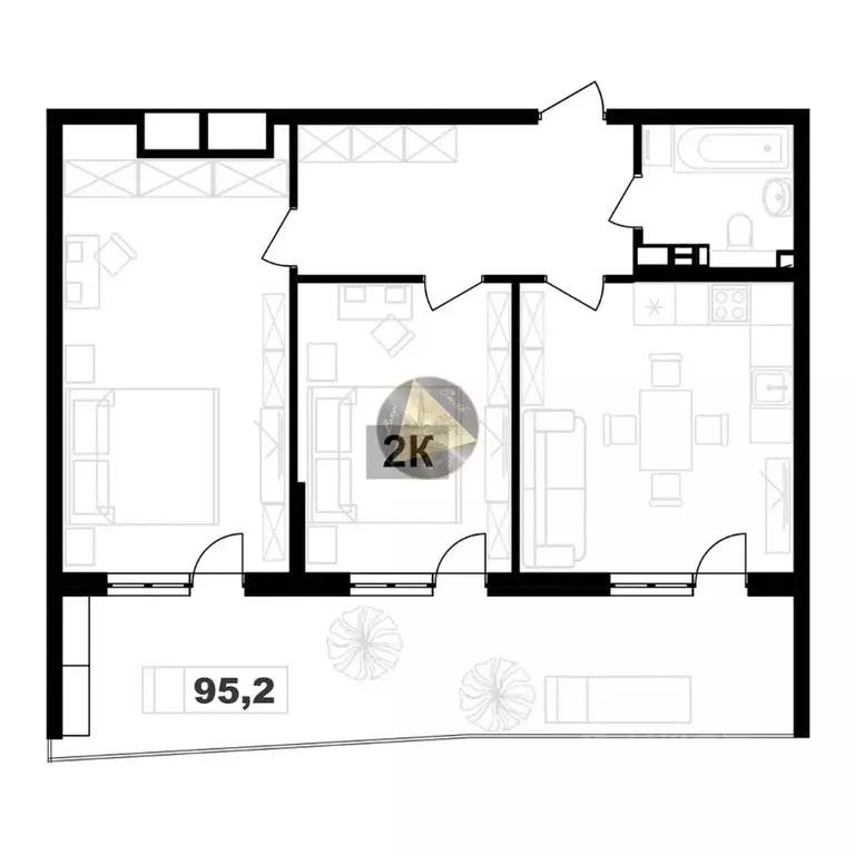 2-к кв. Краснодарский край, Анапа ш. Симферопольское, 58к1 (95.2 м) - Фото 2