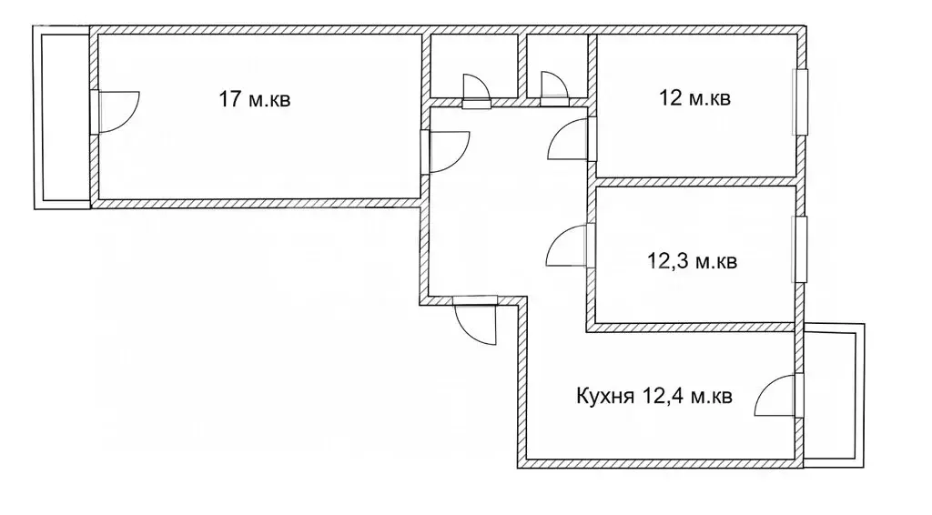 3-комнатная квартира: Молодёжное, Парковая улица, 2 (76.6 м) - Фото 2