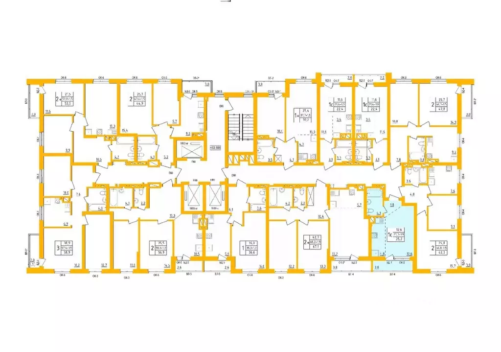 Студия Башкортостан, Уфа Инорс-4Б мкр, Акварель жилой комплекс (24.8 ... - Фото 2