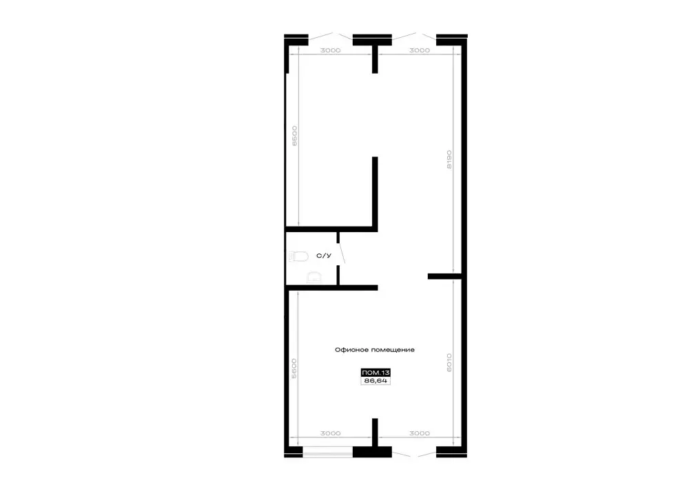 Помещение свободного назначения (86.64 м) - Фото 2