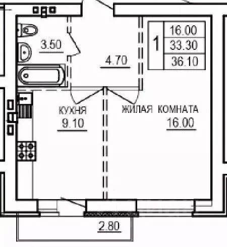 1-к кв. Саратовская область, Саратов ул. 1-я Благодатная, 3 (36.1 м) - Фото 1