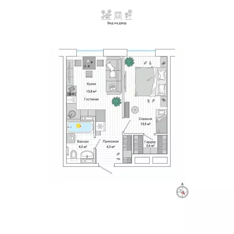 2-к кв. Приморский край, Владивосток ул. Нейбута (40.8 м) - Фото 1