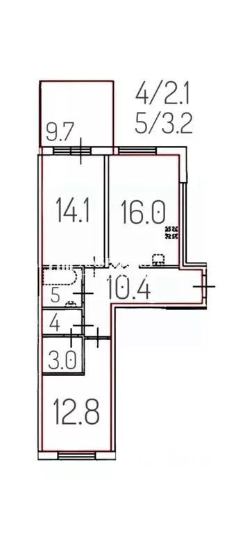 2-к кв. Санкт-Петербург наб. Реки Каменки, 7к3 (61.6 м) - Фото 2