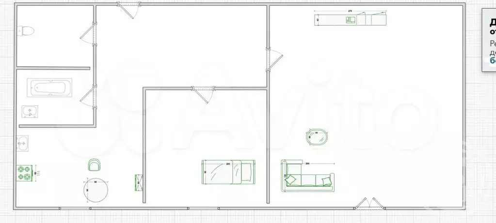 2-к. квартира, 45 м, 4/5 эт. - Фото 0