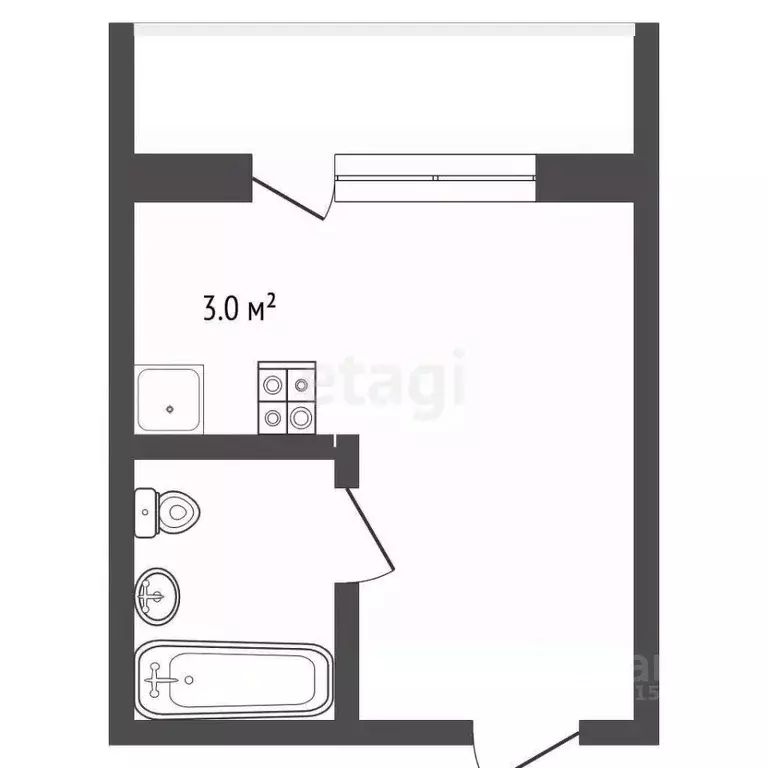 Студия Челябинская область, Кыштым ул. Гагарина, 2А (18.0 м) - Фото 1
