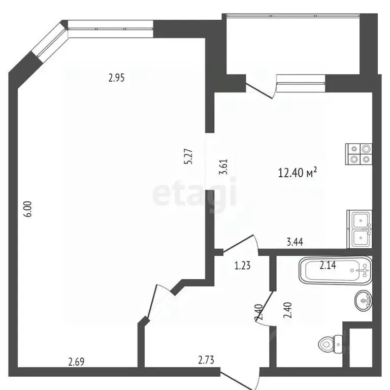 1-к кв. Московская область, Видное бул. Зеленые аллеи, 1 (43.5 м) - Фото 2