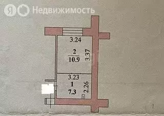 1к в -комнатной квартире (18.2 м) - Фото 0