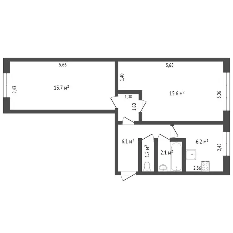 2-комнатная квартира: Петрозаводск, Московская улица, 3А (48.5 м) - Фото 1