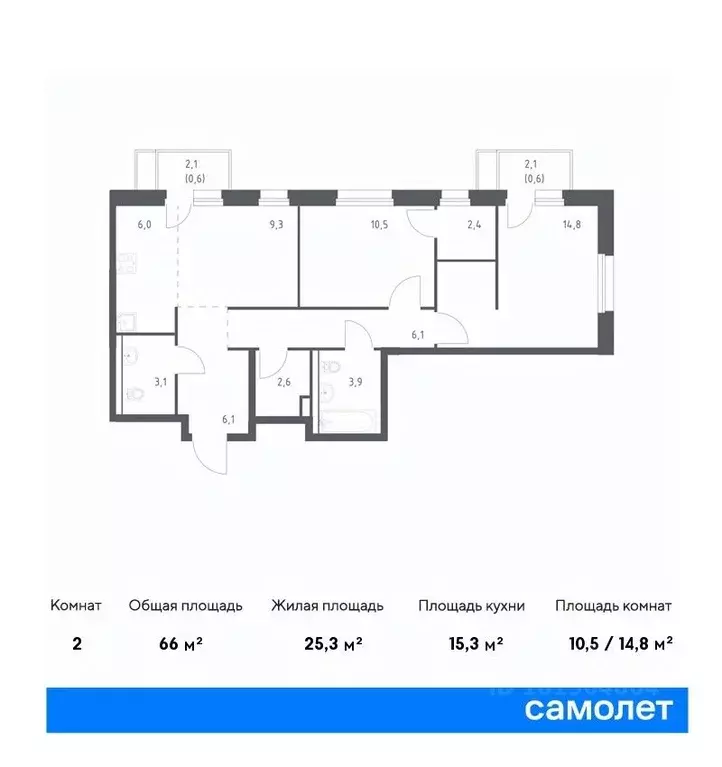 2-к кв. Приморский край, Владивосток ул. Сабанеева, 1.1 (66.0 м) - Фото 0