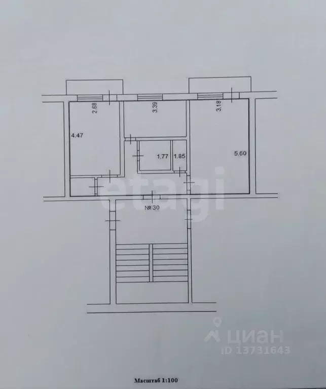 2-к кв. Псковская область, Остров ул. ДОС, 16 (49.9 м) - Фото 1