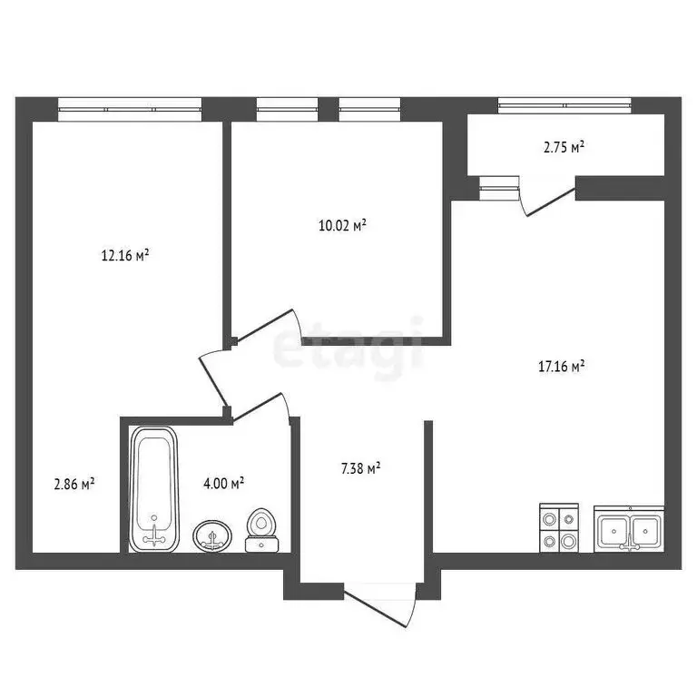 2-комнатная квартира: Мурино, улица Шоссе в Лаврики, 53к2 (53.2 м) - Фото 1