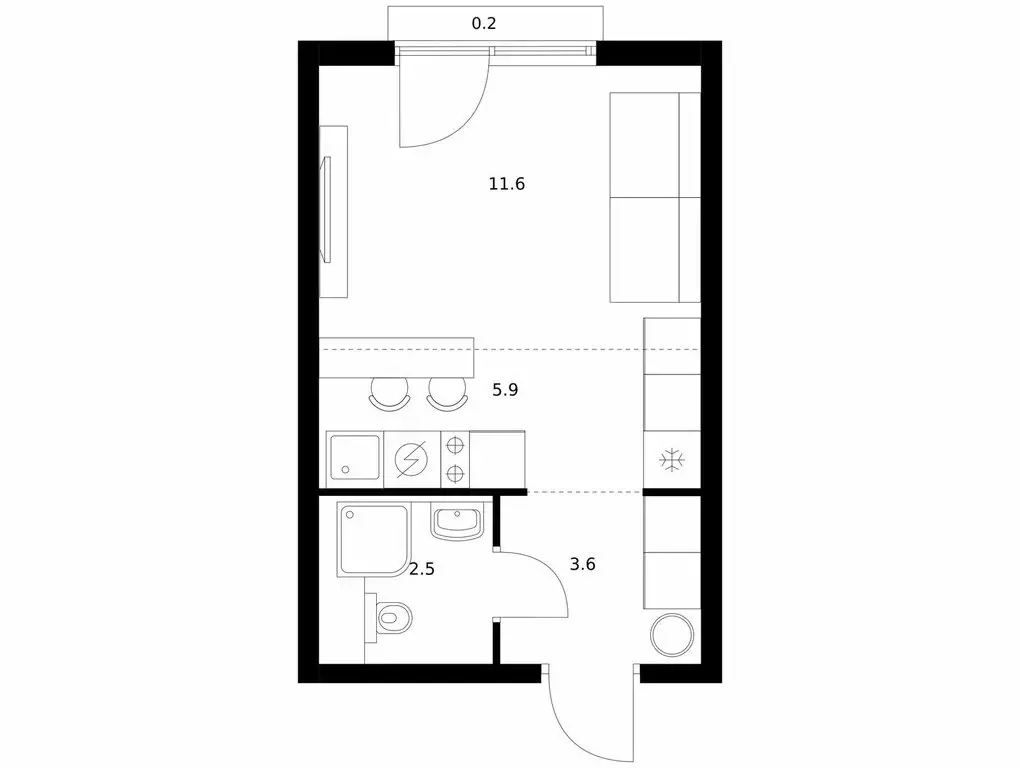 Квартира-студия: Мытищи, жилой комплекс Яуза Парк, к5 (23.8 м) - Фото 0