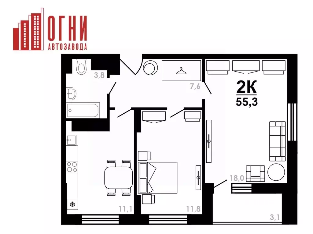 2-к кв. Нижегородская область, Нижний Новгород Коломенская ул., 8к4 ... - Фото 1