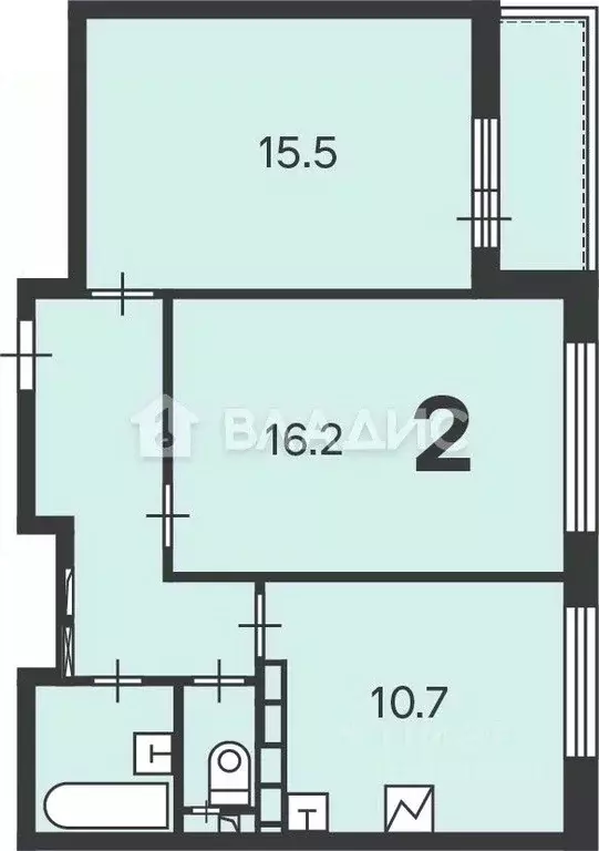 2-к кв. Москва Осташковская ул., 9К2 (54.4 м) - Фото 2