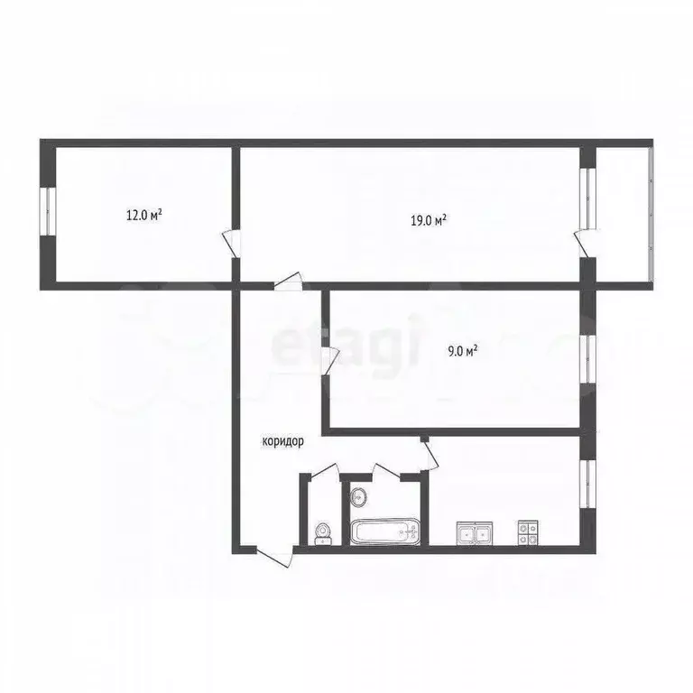 3-к кв. Ярославская область, Ярославль ул. Кривова, 45а (62.1 м) - Фото 1