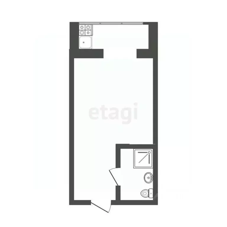 Студия Тюменская область, Тюмень ул. Новоселов, 115 (15.7 м) - Фото 2