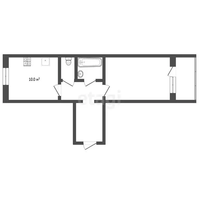 1-комнатная квартира: Тюмень, улица Мебельщиков, 3 (36.3 м) - Фото 1