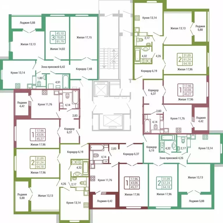 2-комнатная квартира: Обнинск, улица Табулевича, 1 (64.18 м) - Фото 1