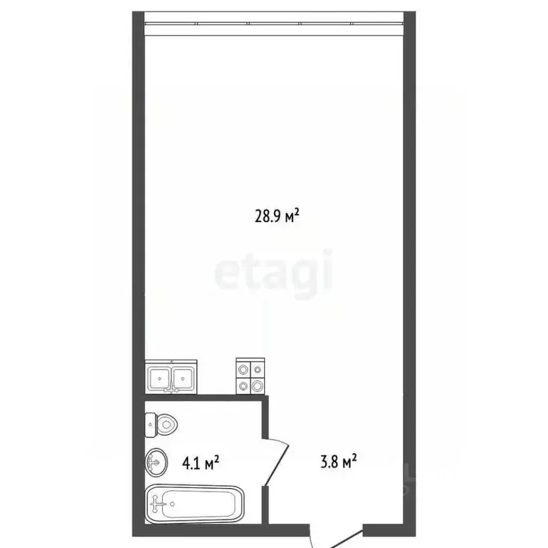 Студия Краснодарский край, Геленджик ул. Мира, 40 (36.8 м) - Фото 2
