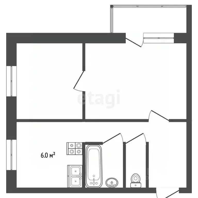 2-к кв. Забайкальский край, Чита 1-я Московская ул., 54 (39.1 м) - Фото 2