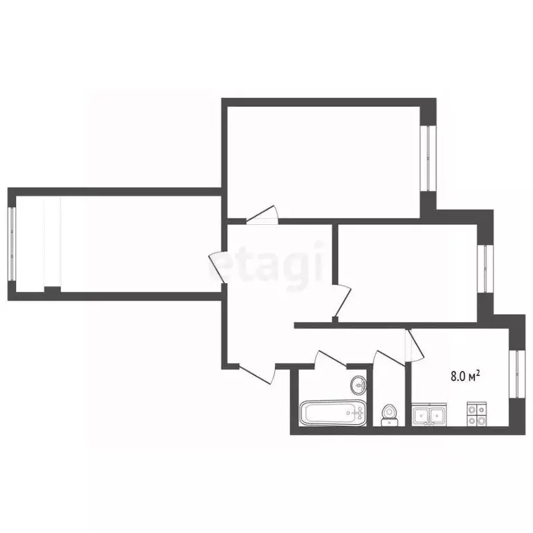 Комната Ямало-Ненецкий АО, Новый Уренгой Мирный мкр, 3/6 (12.9 м) - Фото 2