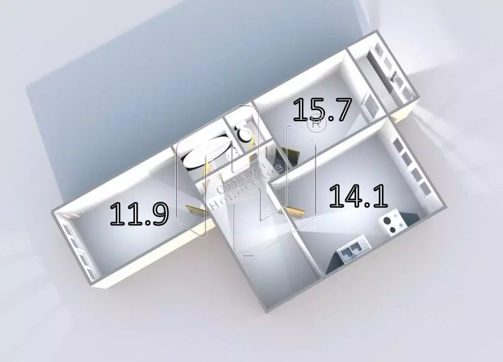 2-к кв. Мордовия, Саранск ул. Фурманова, 38 (60.0 м) - Фото 1