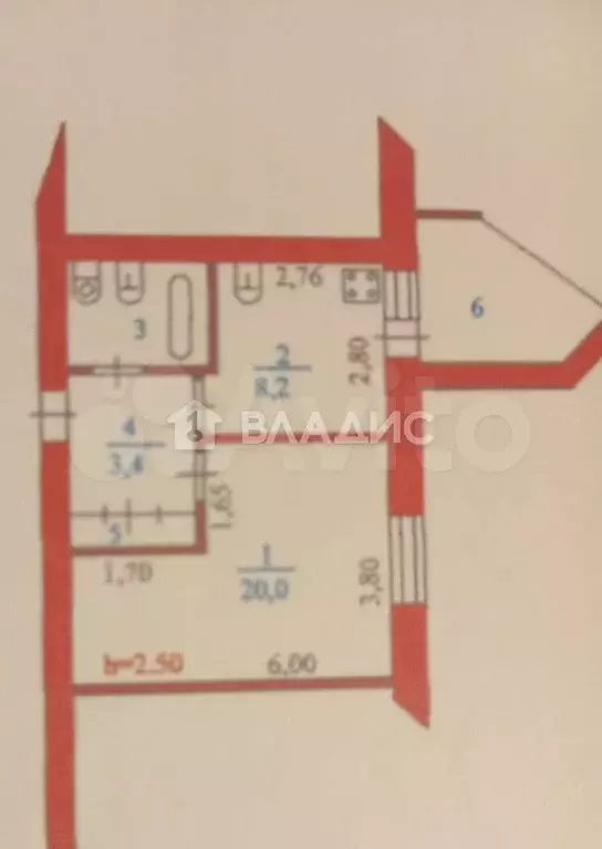 1-к. квартира, 35,8 м, 2/5 эт. - Фото 0