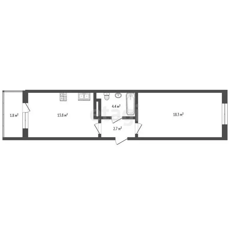 1-комнатная квартира: Анапа, Таманская улица, 121к15 (38.9 м) - Фото 1