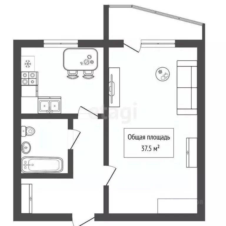 1-к кв. Новосибирская область, Новосибирск Затон мкр, ул. 2-я ... - Фото 0
