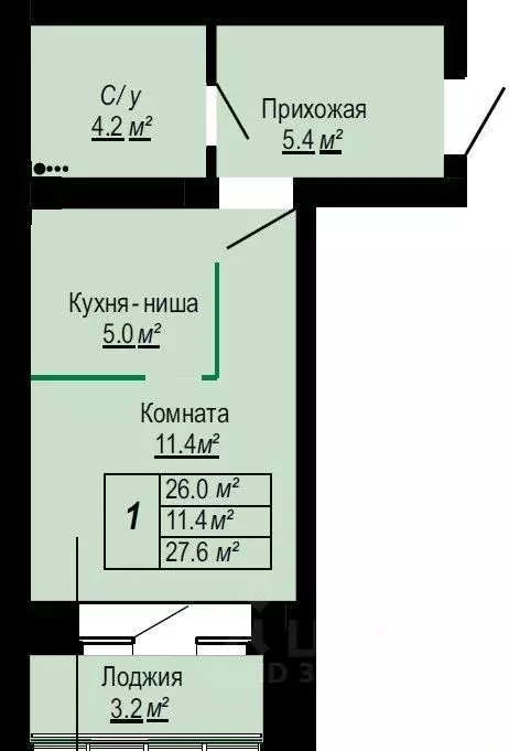 Студия Новосибирская область, Бердск ул. Алмазная, 100 (27.0 м) - Фото 0