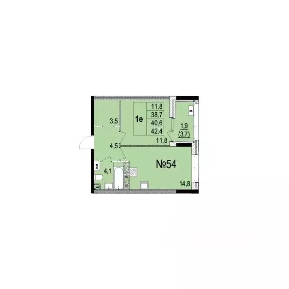 1-к кв. Ярославская область, Ярославль ул. Лисицына, 23 (40.6 м) - Фото 1