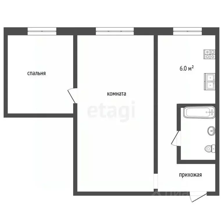 2-к кв. Московская область, Клин ул. Чайковского, 66к3 (40.2 м) - Фото 1