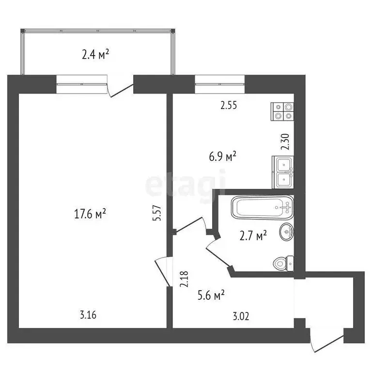 1-комнатная квартира: Евпатория, улица Дёмышева, 132 (30.4 м) - Фото 1