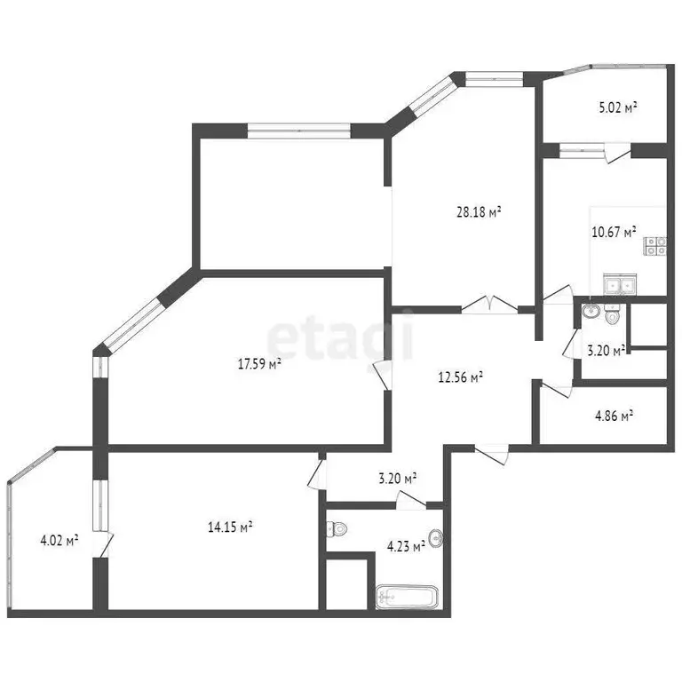3-комнатная квартира: Московский, улица Бианки, 6к3 (102 м) - Фото 0