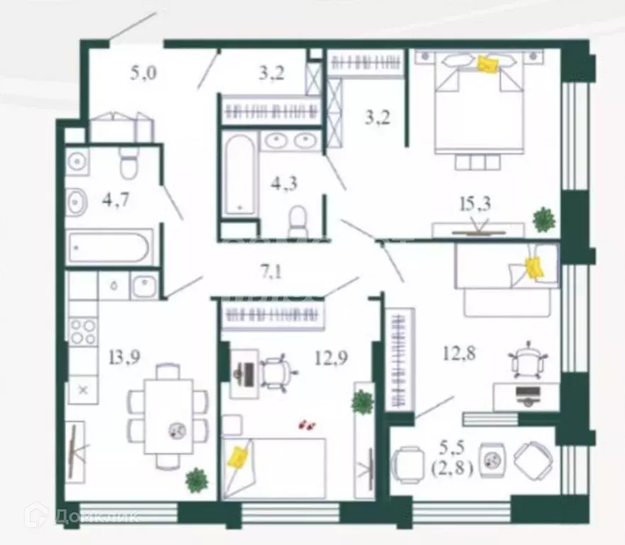 Продаётся 3-к квартира, 82.4 м - Фото 1