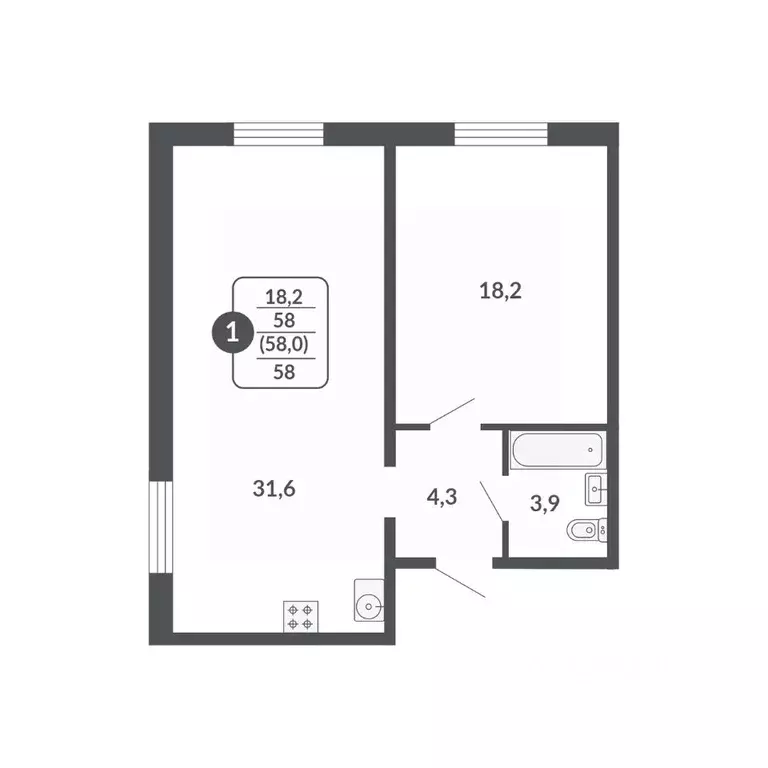 1-к кв. Кировская область, Киров  (58.0 м) - Фото 0