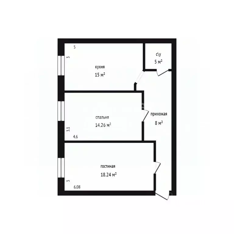 2-к кв. Дагестан, Дербент ул. Сальмана, 53 (65.1 м) - Фото 2