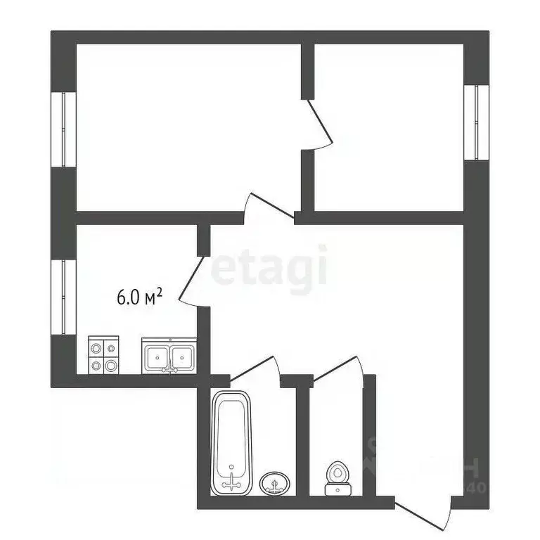 2-к кв. Саратовская область, Балашов Юбилейная ул., 1 (47.2 м) - Фото 1