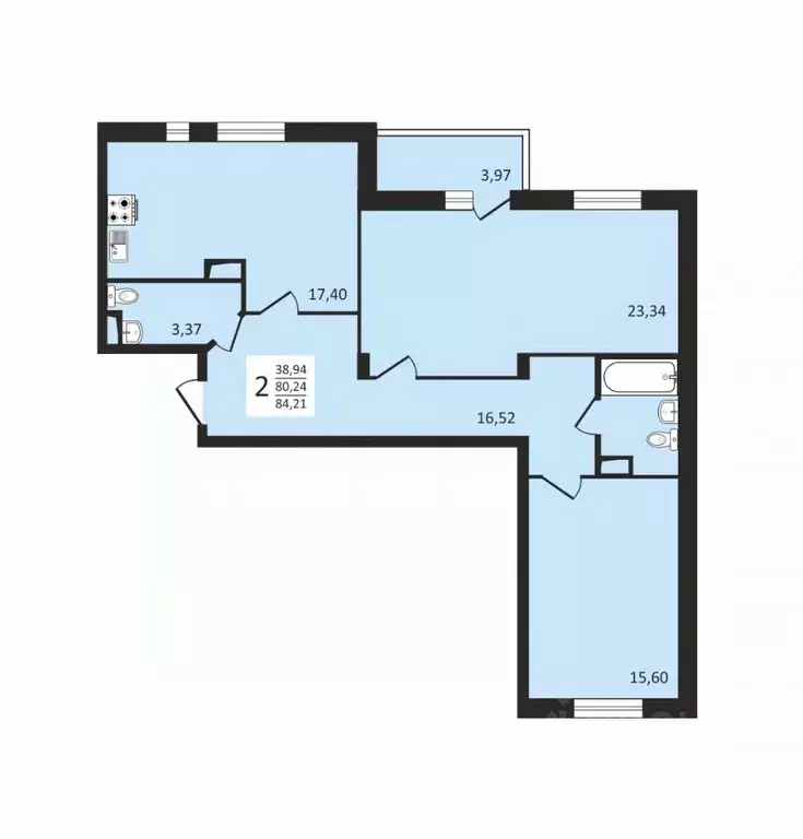 2-к кв. Владимирская область, Владимир ул. Разина, 69А (84.21 м) - Фото 1