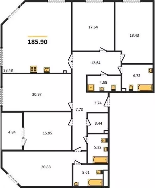 5-комнатная квартира: Санкт-Петербург, Петровская коса, 6к1 (185.9 м) - Фото 0