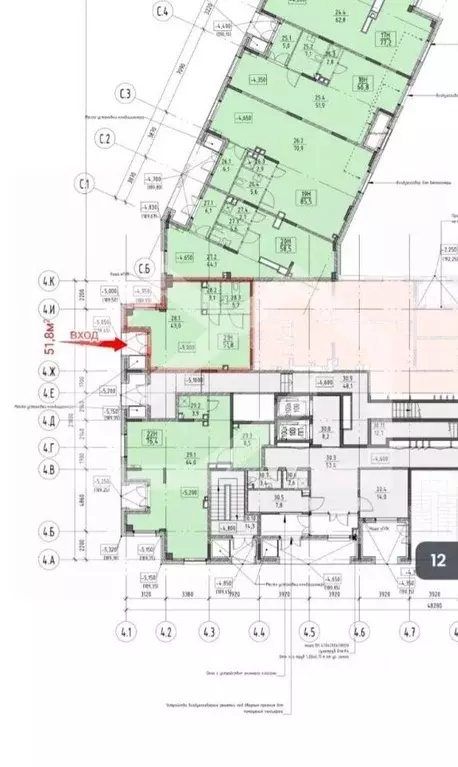 Помещение свободного назначения в Москва ул. Красного Маяка, 26А (52 ... - Фото 2