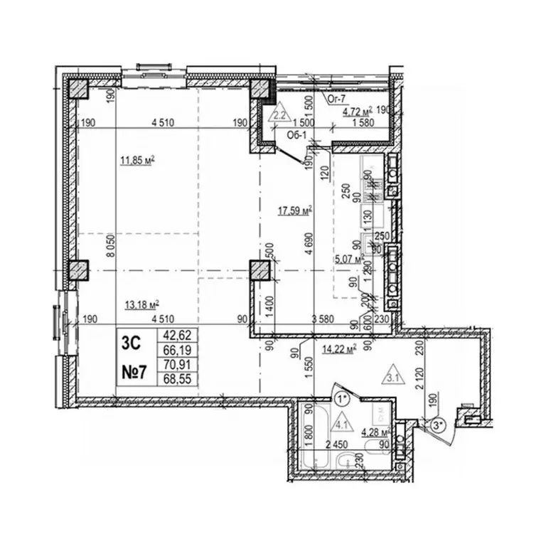 3-к кв. Приморский край, Уссурийск Семь Ветров мкр, Уссури Парк жилой ... - Фото 1