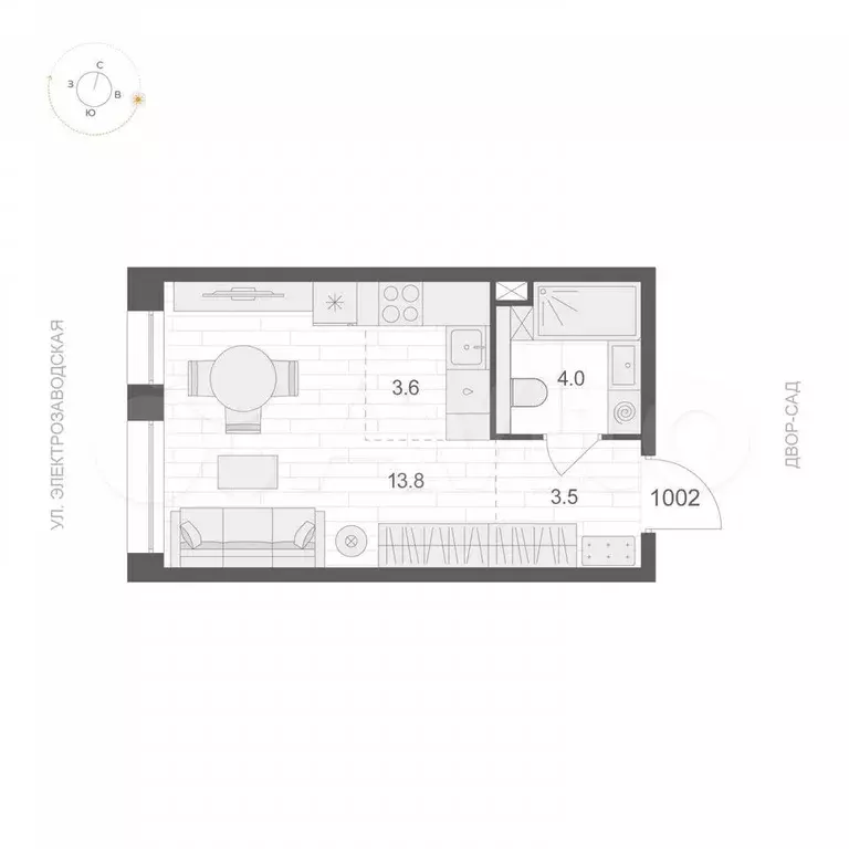 Квартира-студия, 24,9 м, 10/12 эт. - Фото 0