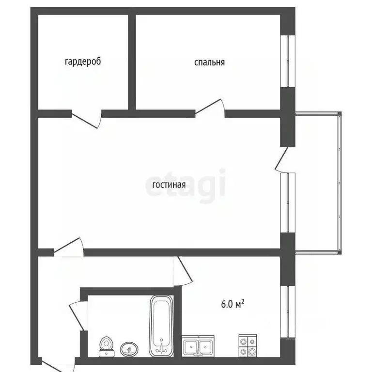 2-к кв. Владимирская область, Муром Муромская ул., 1 (43.5 м) - Фото 1