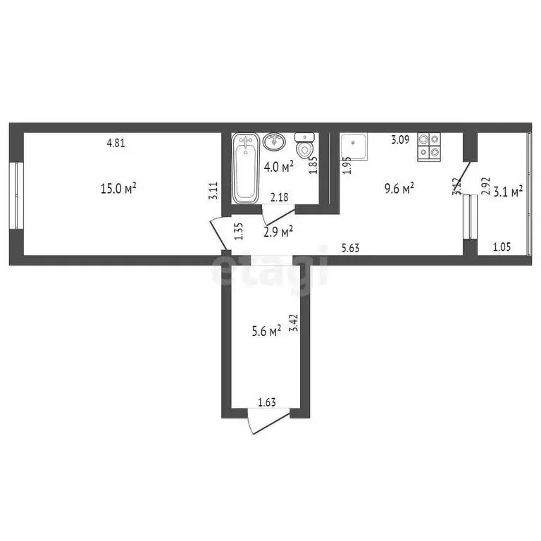 1-комнатная квартира: Оренбург, улица Дорофеева, 7 (37.1 м) - Фото 1