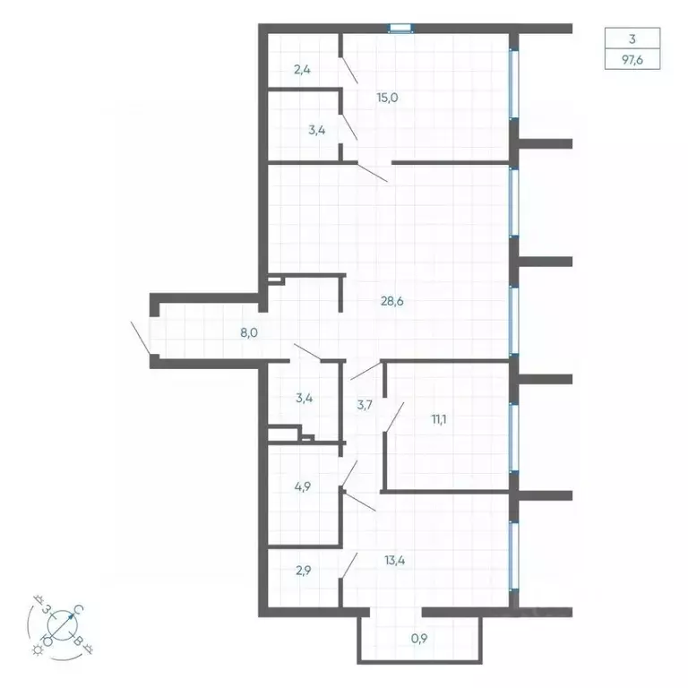 3-к кв. Свердловская область, Екатеринбург ул. Вильгельма де Геннина, ... - Фото 1